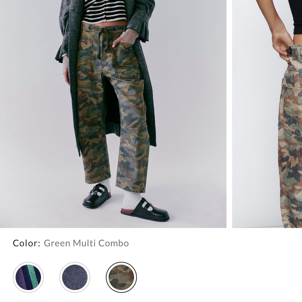 We The Free Green Cargo Moxi jeans Relaxed Fit